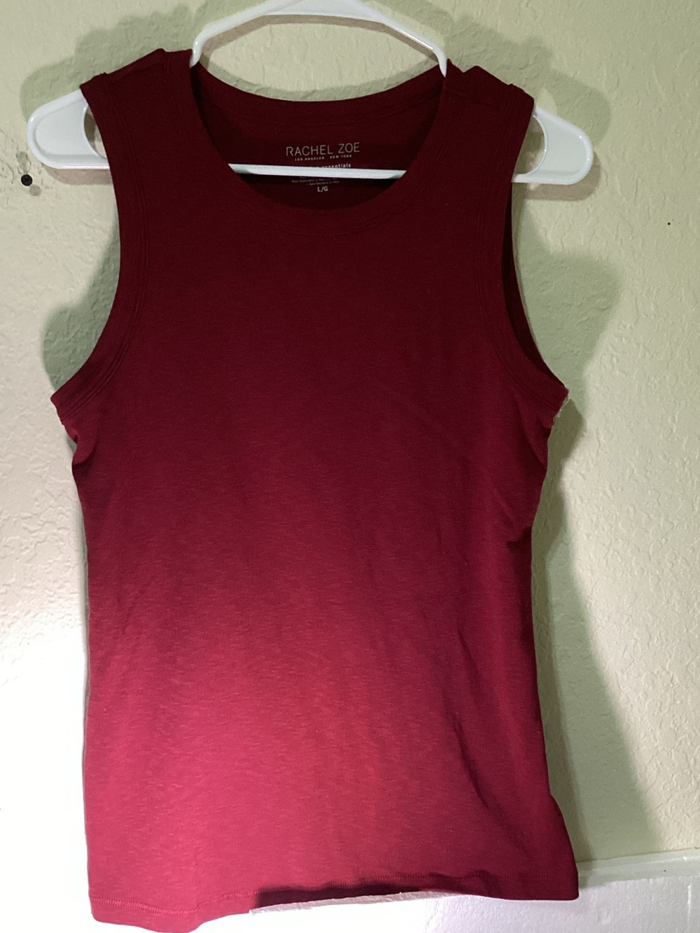 Rachel Zoe Burgundy Sleeveless Ribbed Tank Top